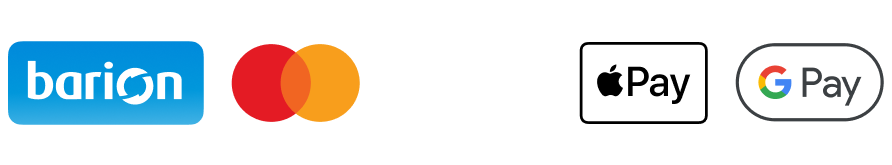 Barion, Mastercard, Visa, Apple Pay, Google Pay – elfogadott fizetési módok